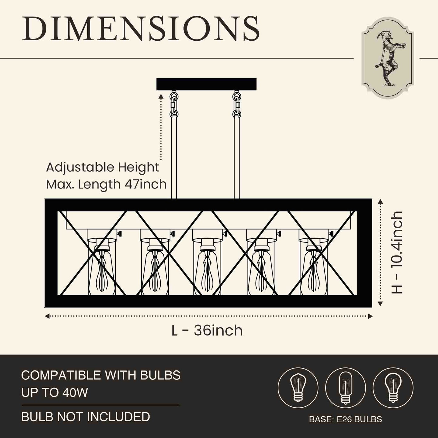 Rustic Radiance: 5-Light Farmhouse Chandelier